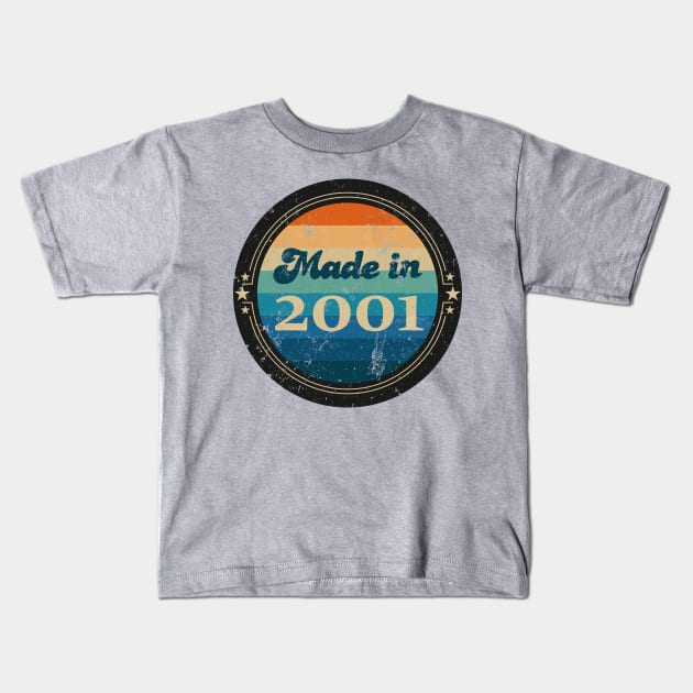 Retro Vintage Made In 2001 Kids T-Shirt by Jennifer